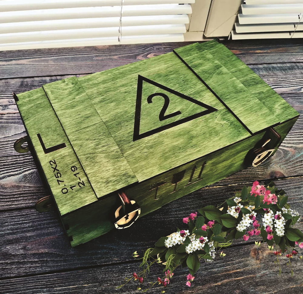 طرح جعبه کادو جعبه چوبی مناسب برای استفاده در دستگاه های cnc چوب و cnc لیزر - laser cut wooden crate gift box cdr file