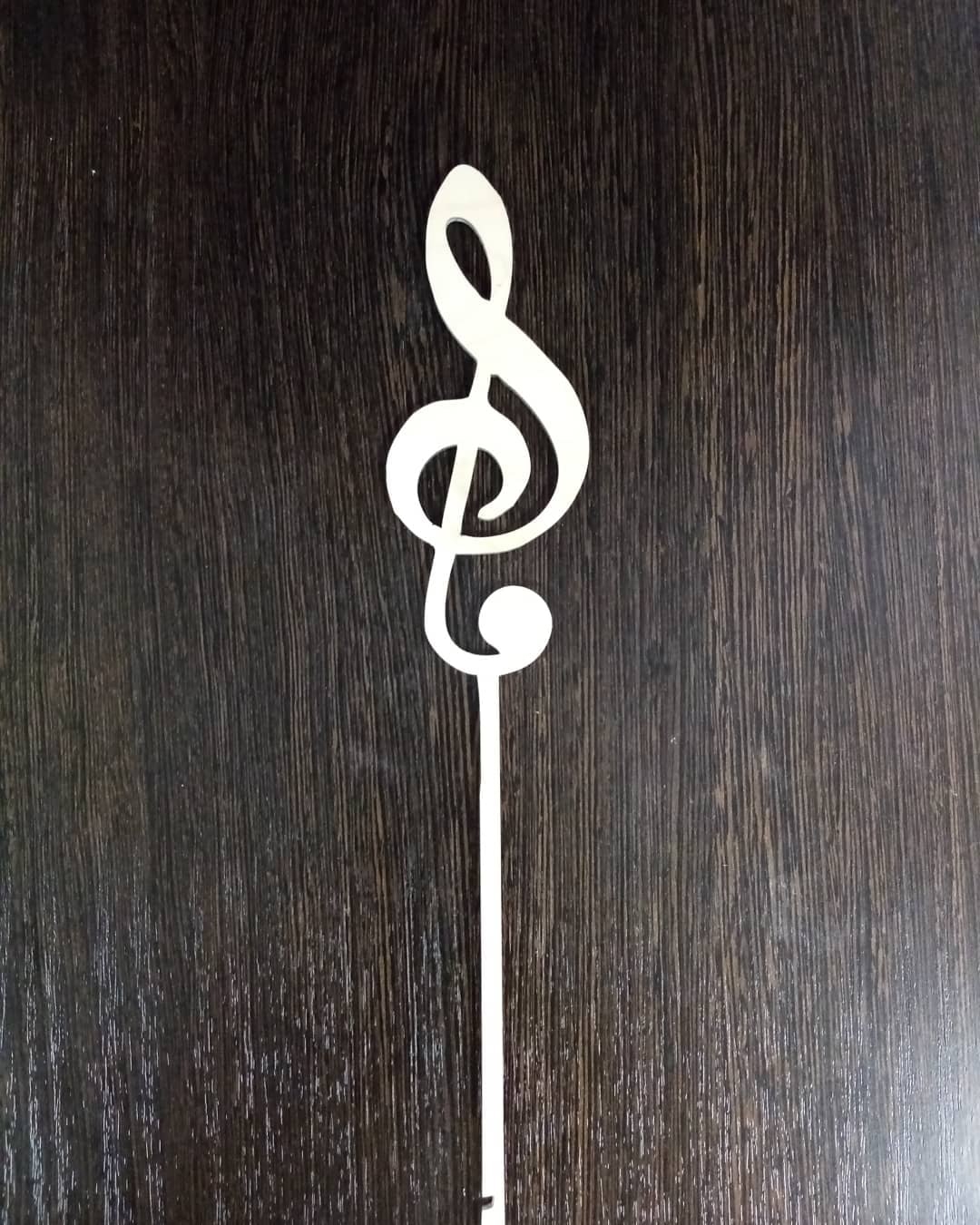 طرح روی کیک با طرح نت موسیقی مناسب برای استفاده در دستگاه های cnc چوب و cnc لیزر - laser cut music note cake topper cdr file