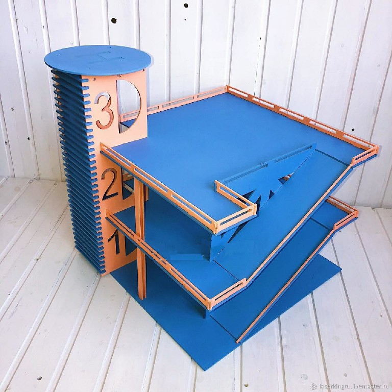 طرح پارکینگ طبقاتی مناسب برای استفاده در دستگاه های cnc چوب و cnc لیزر - laser cut multi storey parking garage cdr file