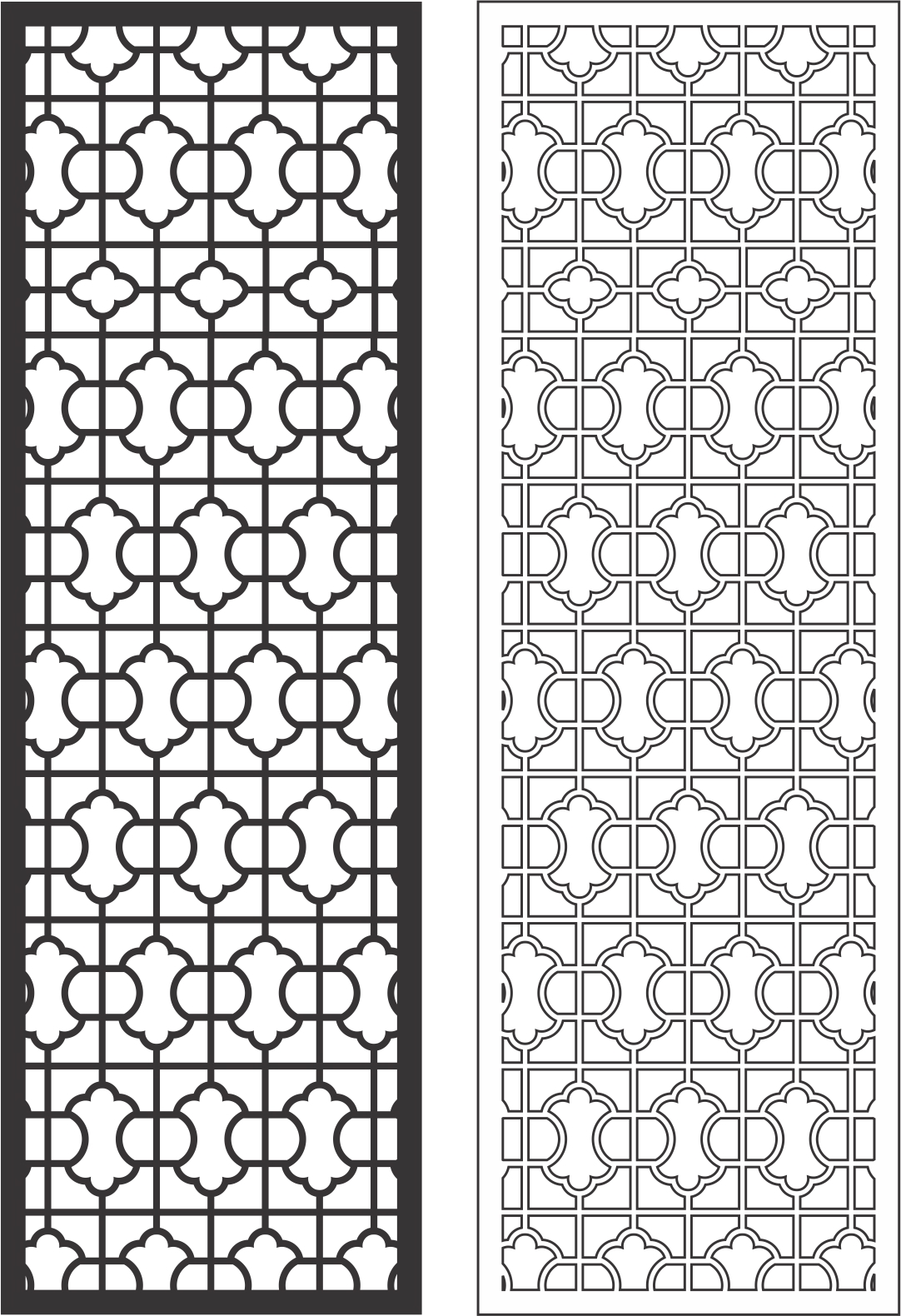 طرح مشبک تزئینی مناسب برای استفاده در دستگاه های cnc چوب و cnc لیزر - decorative grille cdr file