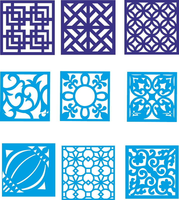 طرح پارتیشن چینی مناسب برای استفاده در دستگاه های cnc چوب و cnc لیزر - chinese partition design cdr file