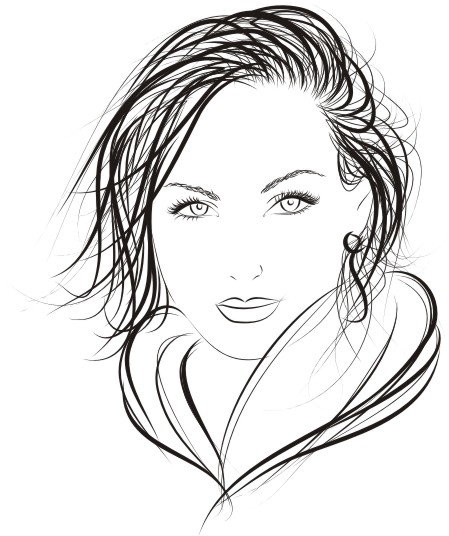 طرح فایل وکتور لوگوی چهره زن زیبا مناسب برای استفاده در دستگاه های cnc چوب و cnc لیزر - face of pretty woman logo vector cdr file