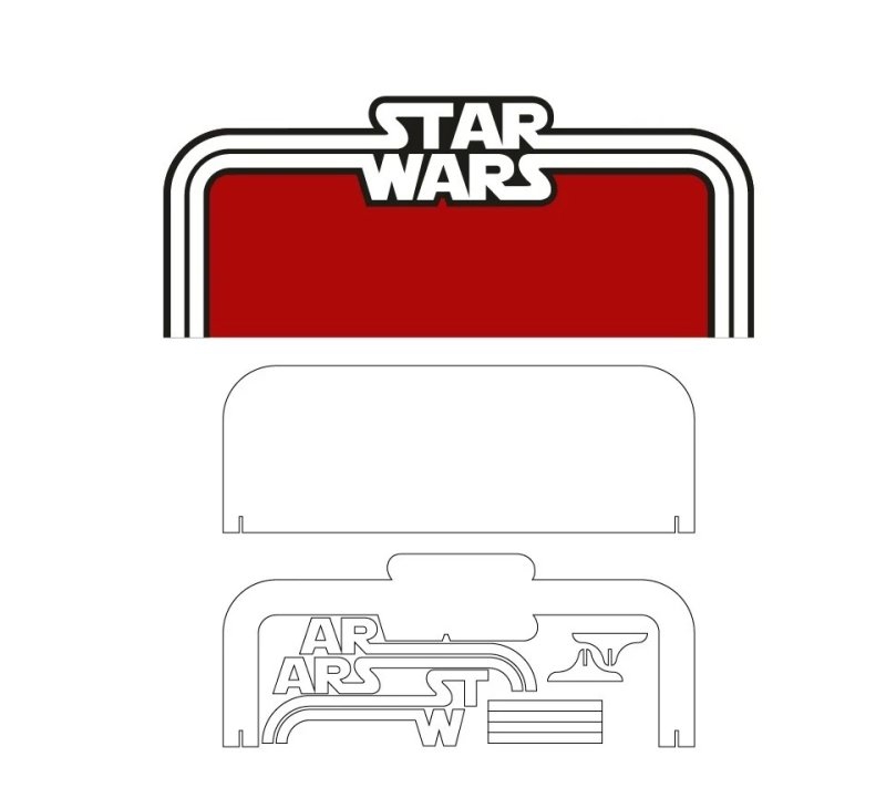 طرح پس زمینه جنگ ستارگان مناسب برای استفاده در دستگاه های cnc چوب و cnc لیزر - laser cut star wars background svg file