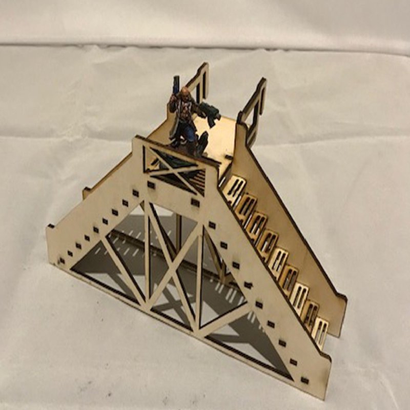 طرح راه پله دو طرفه 3 میلی متری مناسب برای استفاده در دستگاه های cnc چوب و cnc لیزر - laser cut staircase double sided 3mm svg file
