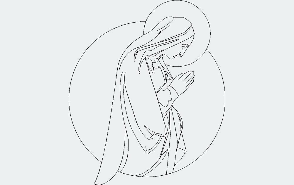 طرح مریم مقدس مناسب برای استفاده در دستگاه های cnc چوب و cnc لیزر - virgin mary dxf file