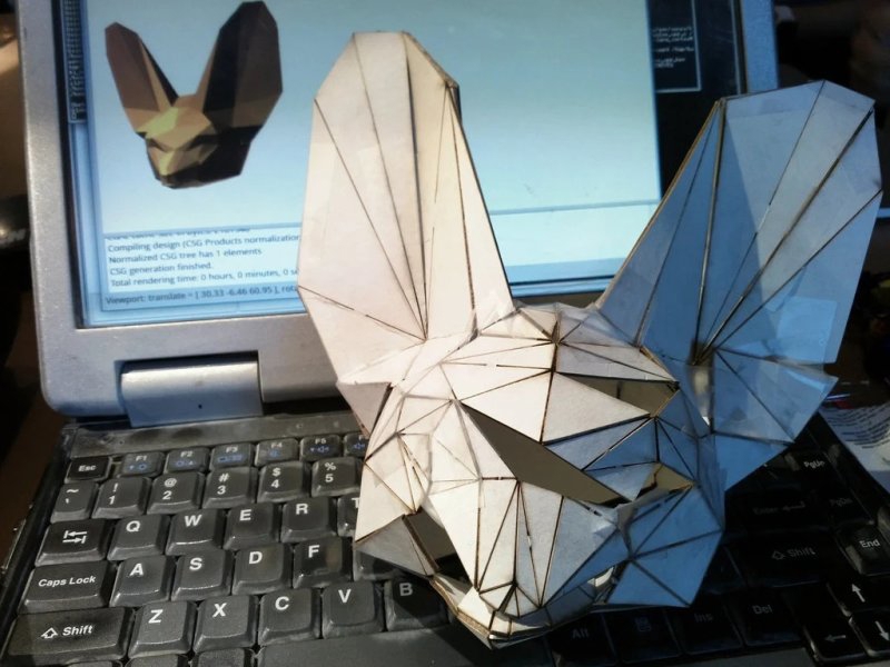 طرح کاردستی روباه فنک با کاغذ مناسب برای استفاده در دستگاه های cnc چوب و cnc لیزر - laser cut papercraft fennec fox
