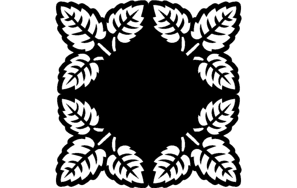 طرح برگ درخت مناسب برای استفاده در دستگاه های cnc چوب و cnc لیزر - tree leaf pattern dxf file