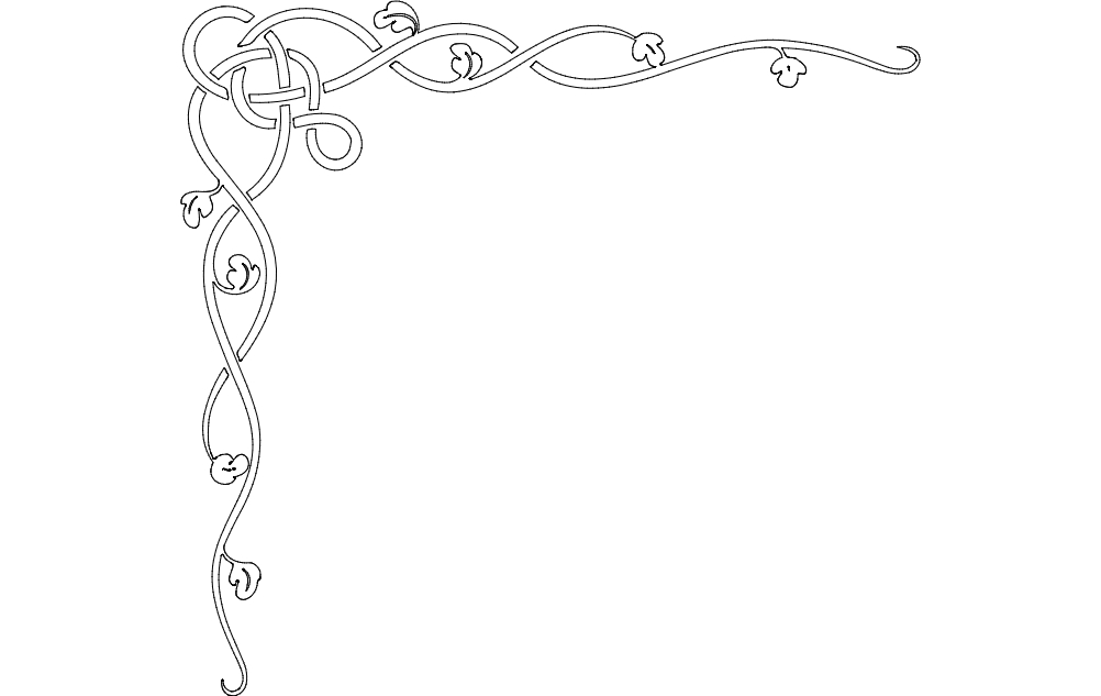 طرح گوشه انگور سلتیک ناشناس مناسب برای استفاده در دستگاه های cnc چوب و cnc لیزر - anonymous celtic vine corner hi dxf file