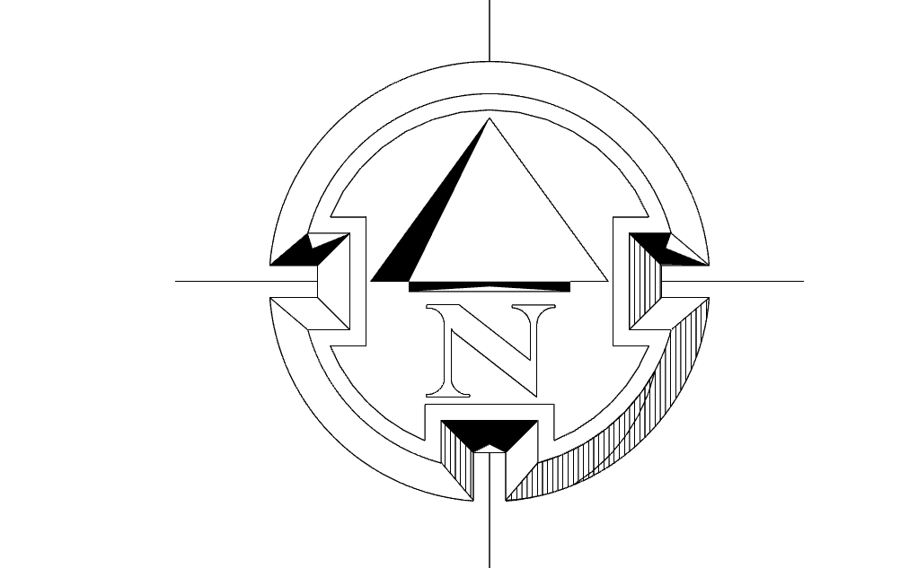 طرح دایره‌ای نماد فلش شمال مناسب برای استفاده در دستگاه های cnc چوب و cnc لیزر - north arrow symbol round dxf file