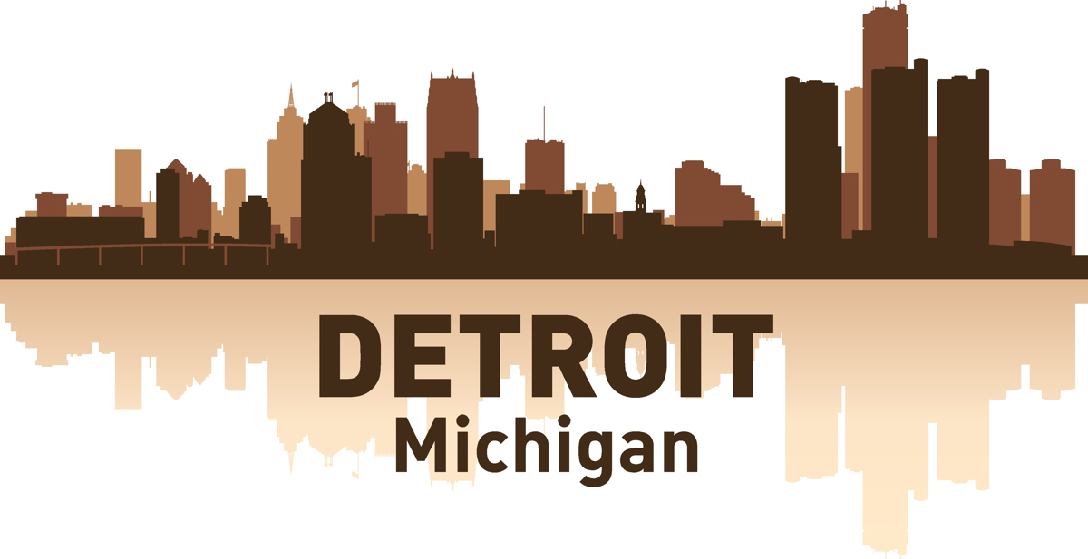 طرح اسکای‌لاین دیترویت مناسب برای استفاده در دستگاه های cnc چوب و cnc لیزر - detroit skyline cdr file