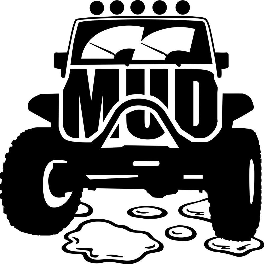 طرح برچسب گل و لای آفرود مناسب برای استفاده در دستگاه های cnc چوب و cnc لیزر - mud offroad sticker cdr file