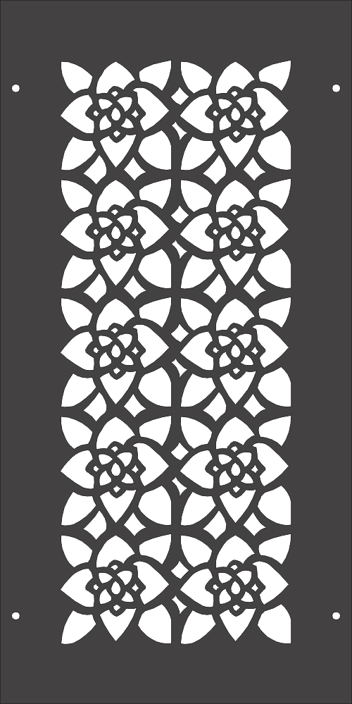 طرح جداکننده گل مناسب برای استفاده در دستگاه های cnc چوب و cnc لیزر - floral pattern separator dxf file