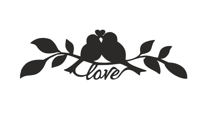 طرح فایل وکتوری مرغ عشق روی شاخه مناسب برای استفاده در دستگاه های cnc چوب و cnc لیزر - lovebirds on branch vector cdr file