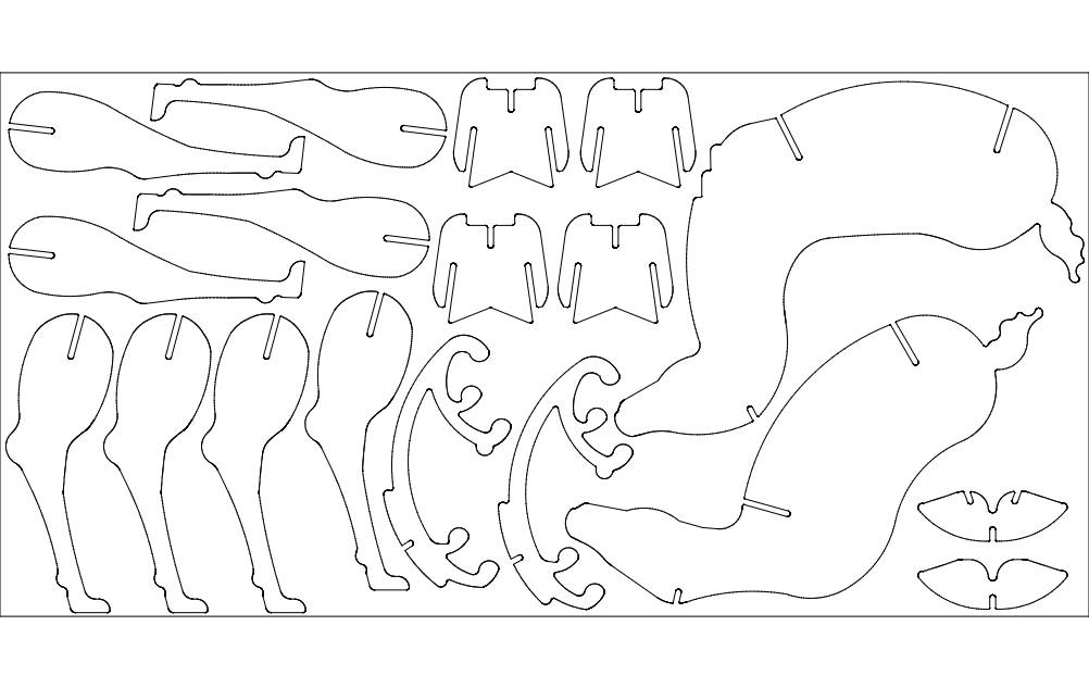 طرح گوزن کریسمس مناسب برای استفاده در دستگاه های cnc چوب و cnc لیزر - christmas deer dxf file