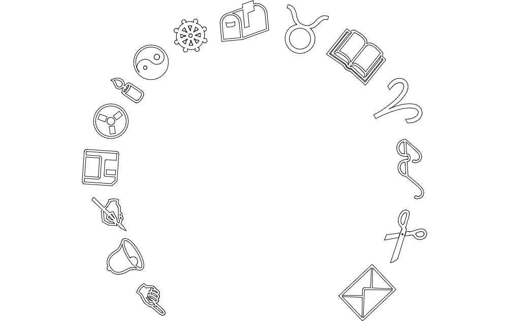 طرح نماد روزانه مناسب برای استفاده در دستگاه های cnc چوب و cnc لیزر - daily symbol dxf file