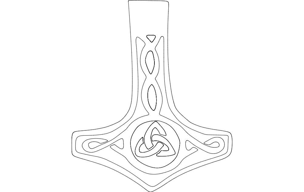 طرح mjolnir مناسب برای استفاده در دستگاه های cnc چوب و cnc لیزر - mjolnir dxf file