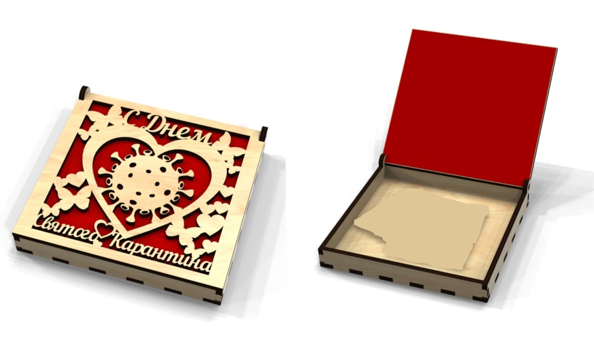 طرح جعبه تولد قرنطینه مناسب برای استفاده در دستگاه های cnc چوب و cnc لیزر - laser cut quarantine birthday box cdr file