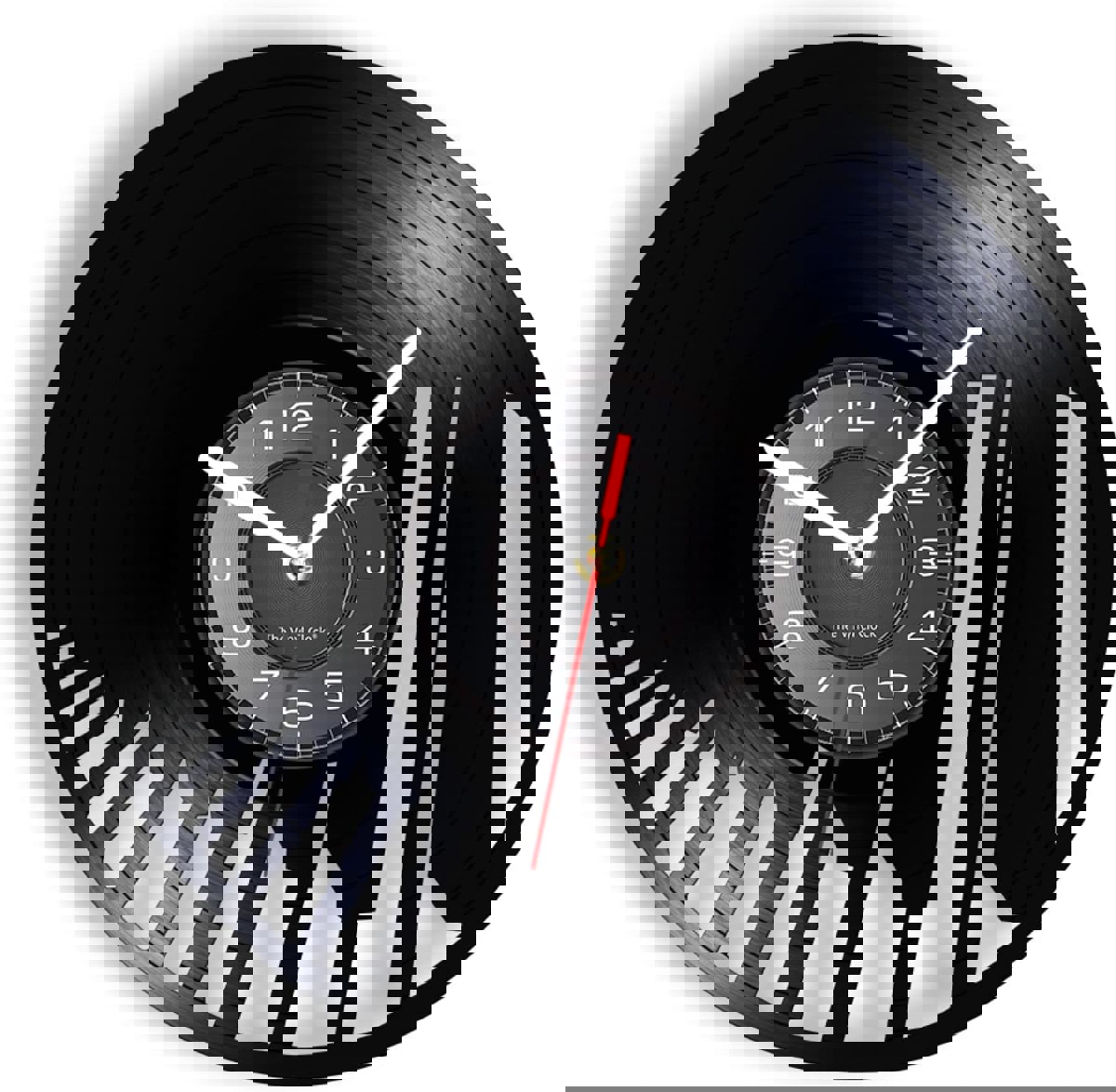 طرح ساعت دیواری وینیل با کیبورد پیانو مناسب برای استفاده در دستگاه های cnc چوب و cnc لیزر - laser cut piano keyboard vinyl record wall clock dxf file