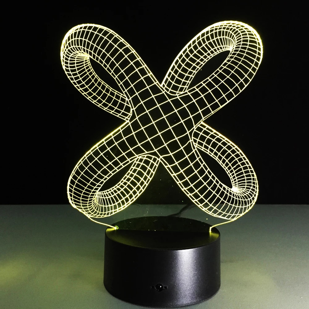 طرح چراغ قوه سه بعدی طرح گره هنری مناسب برای استفاده در دستگاه های cnc چوب و cnc لیزر - laser cut art knot 3d illusion lamp cdr file