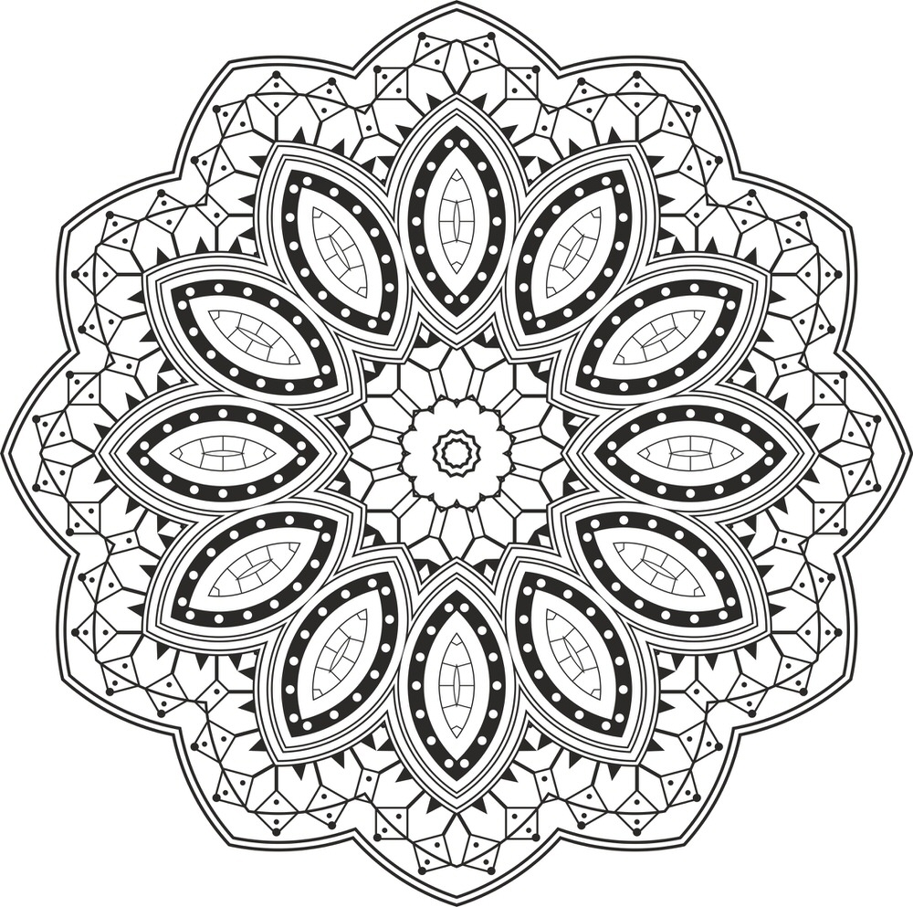 طرح ماندالا (چرخ هستی) با فرمت eps مناسب برای استفاده در دستگاه های cnc چوب و cnc لیزر - mandala design eps file