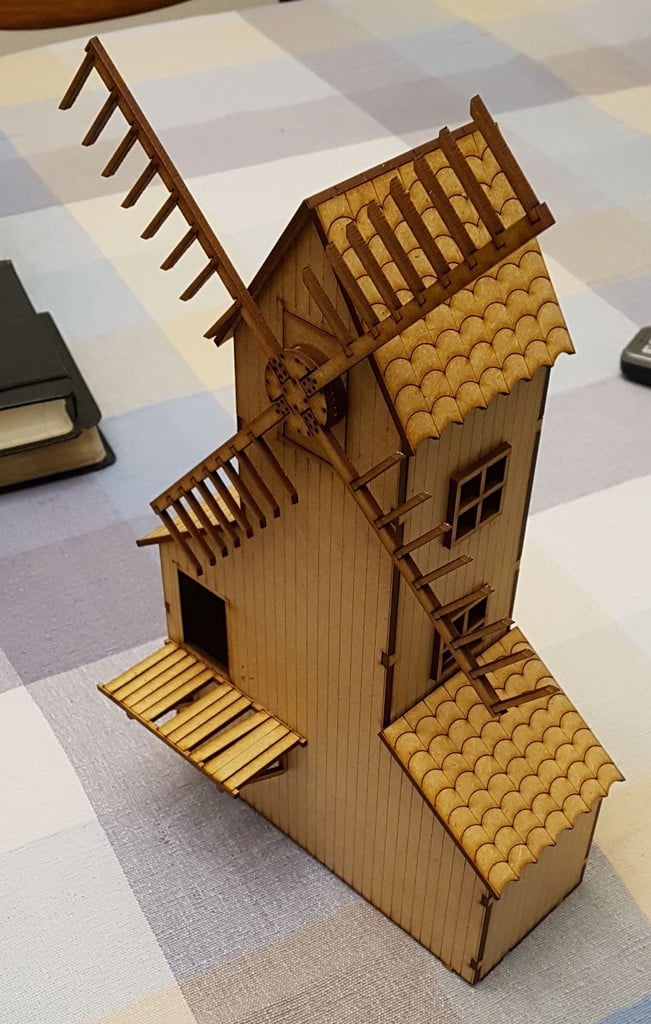 طرح آسیاب قدیمی مناسب برای استفاده در دستگاه های cnc چوب و cnc لیزر - laser cut old mill cdr file