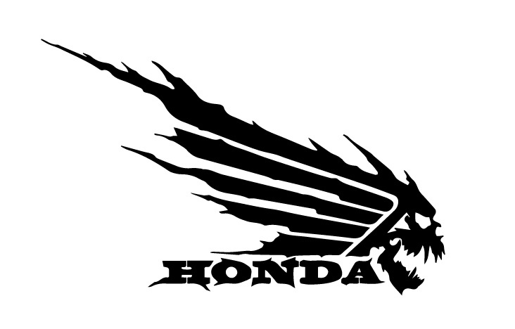 طرح برچسب طرح جمجمه بال هوندا مناسب برای استفاده در دستگاه های cnc چوب و cnc لیزر - honda wing skull decal sticker dxf file