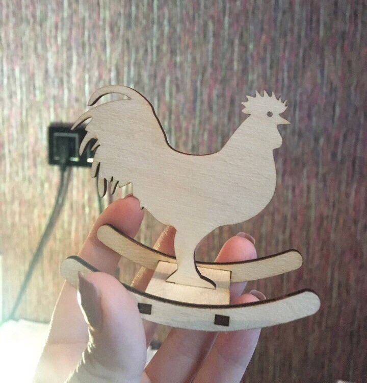 طرح خروس مناسب برای استفاده در دستگاه های cnc چوب و cnc لیزر - laser cut cockerel rooster cdr file