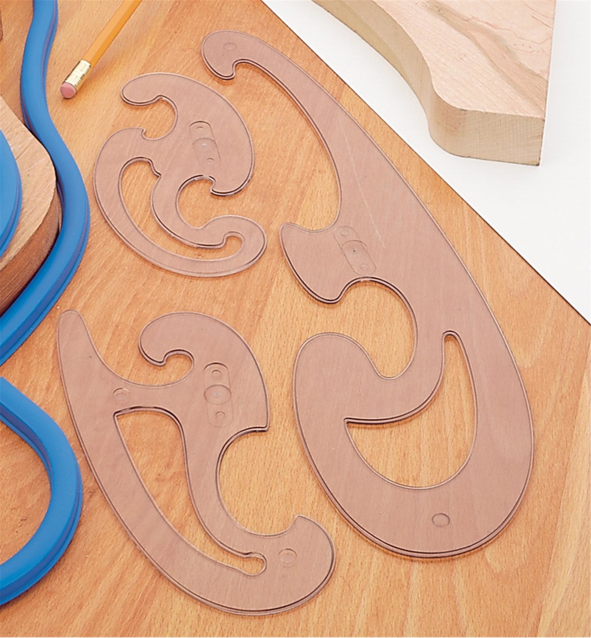 طرح منحنی فرانسوی مناسب برای استفاده در دستگاه های cnc چوب و cnc لیزر - laser cut french curve template cdr file