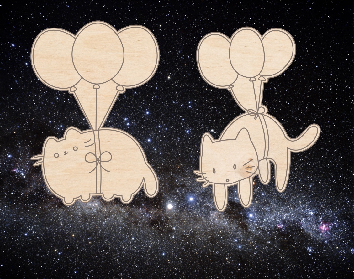 طرح تزیینات گربه مناسب برای استفاده در دستگاه های cnc چوب و cnc لیزر - laser cut cat decorations cdr file