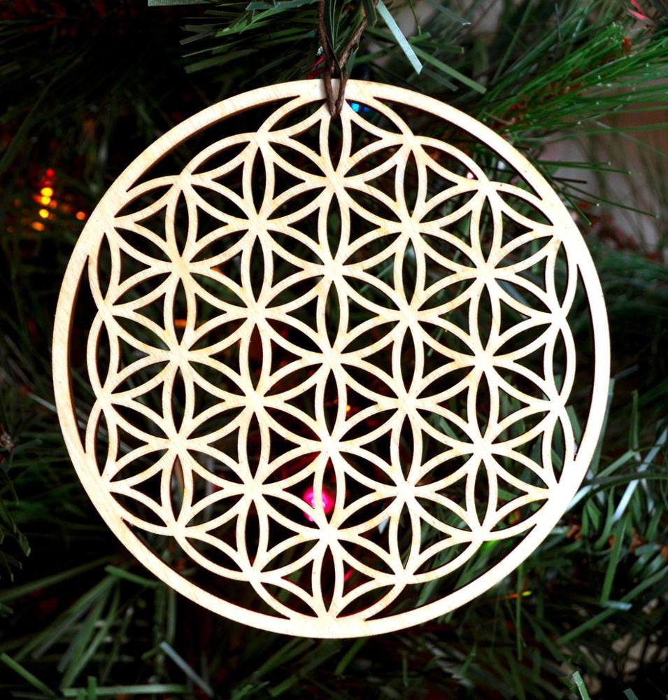 طرح گل زندگی مناسب برای استفاده در دستگاه های cnc چوب و cnc لیزر - laser cut flower of life cdr file