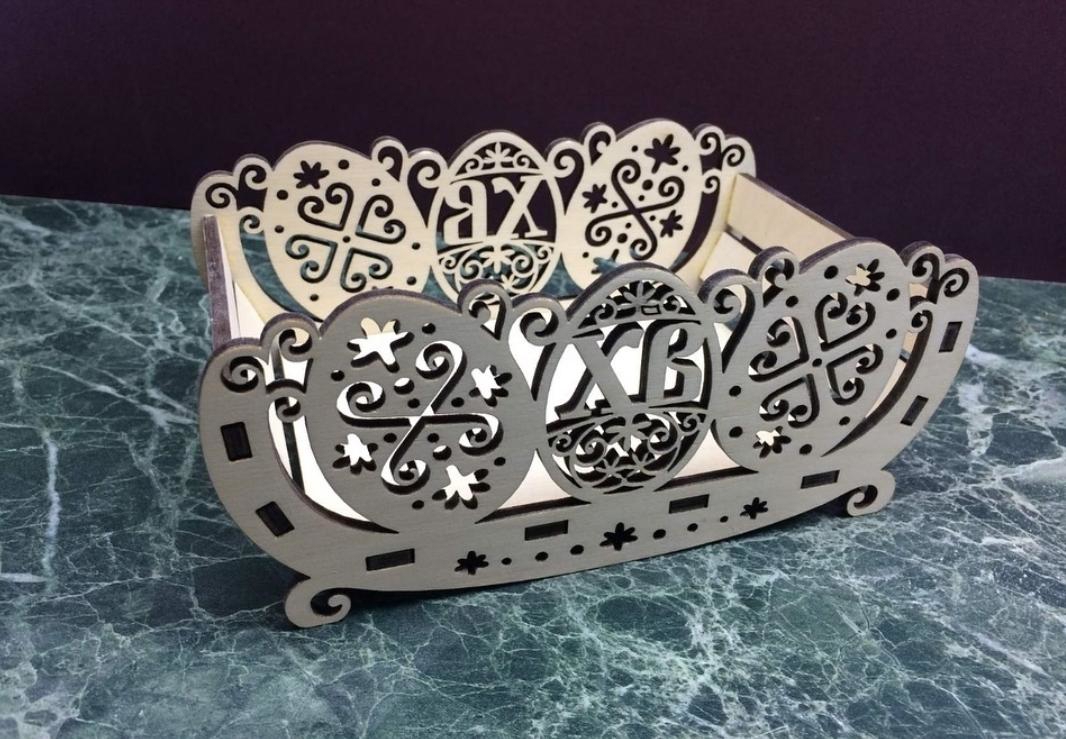 طرح سبد عید پاک مناسب برای استفاده در دستگاه های cnc چوب و cnc لیزر - laser cut easter basket cdr file