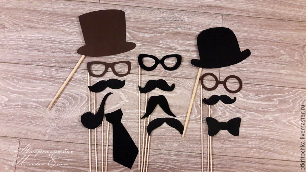 طرح کلاه سبیل چوبی عینک روی چوب مناسب برای استفاده در دستگاه های cnc چوب و cnc لیزر - laser cut wooden mustache hat glasses on stick cdr file