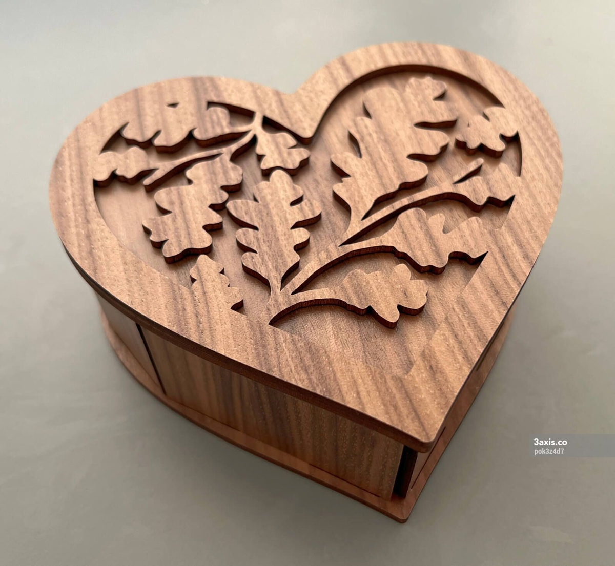 طرح جعبه جواهرات به شکل قلب مناسب برای استفاده در دستگاه های cnc چوب و cnc لیزر - laser cut heart shaped jewelry box svg file