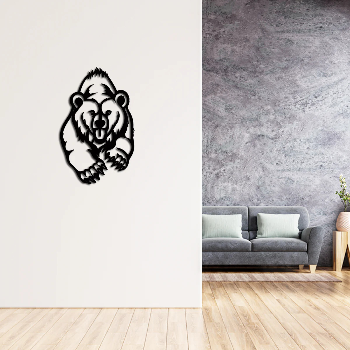 طرح خرس گریزلی طرح خرس گریزلی مناسب برای استفاده در دستگاه های cnc چوب و cnc لیزر - laser cut grizzly bear wall decor dxf file