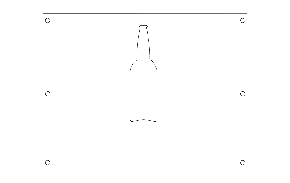 طرح حلقه بطری نوشابه مناسب برای استفاده در دستگاه های cnc چوب و cnc لیزر - beer botlring dxf file