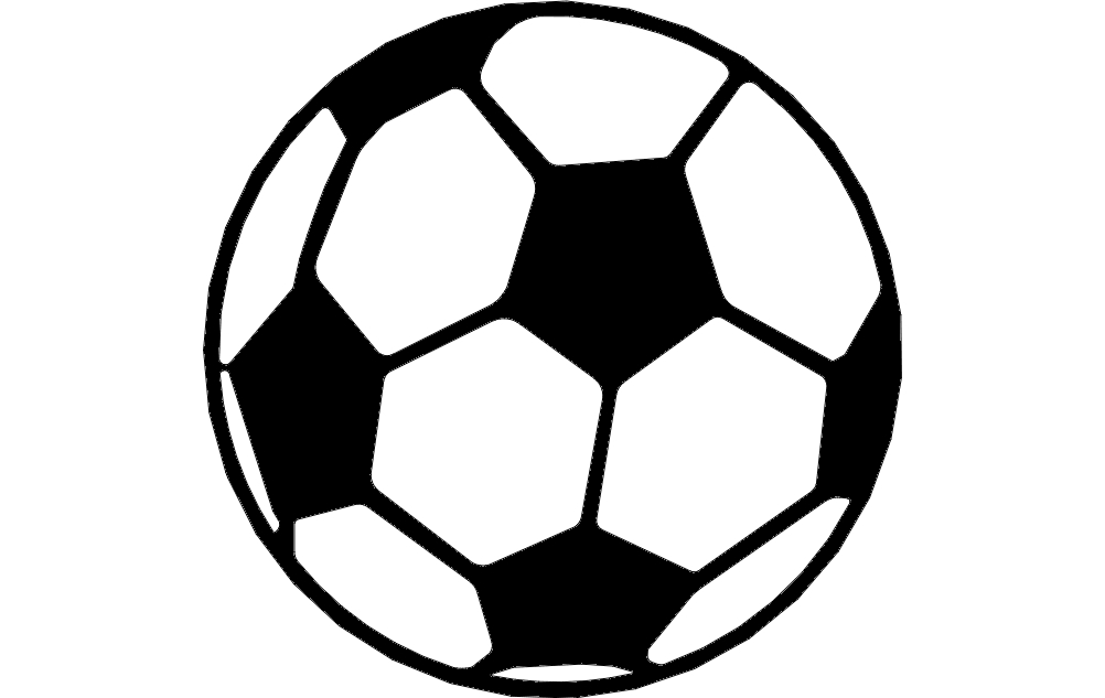 طرح توپ فوتبال مناسب برای استفاده در دستگاه های cnc چوب و cnc لیزر - soccer ball dxf file