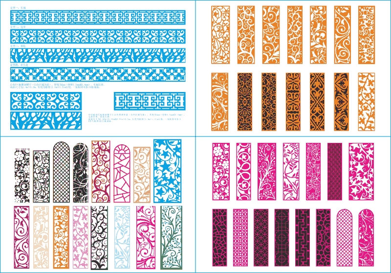طرح مجموعه طرح های مناسب برای استفاده در دستگاه های cnc چوب و cnc لیزر - laser cut pattern collection cdr file