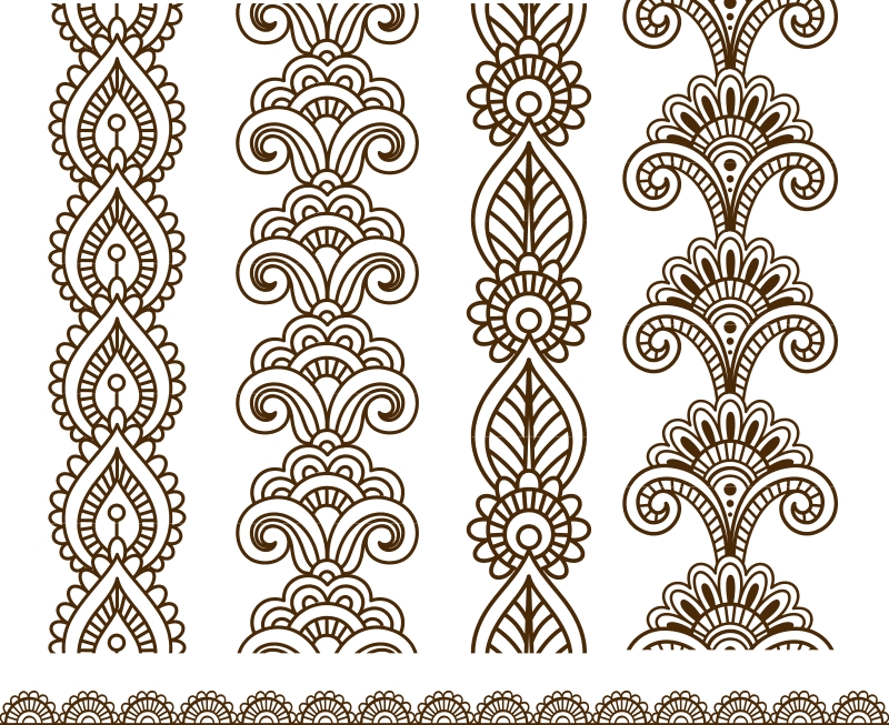طرح وکتور طرح حنا روی دست مناسب برای استفاده در دستگاه های cnc چوب و cnc لیزر - henna mehndi vector art cdr file