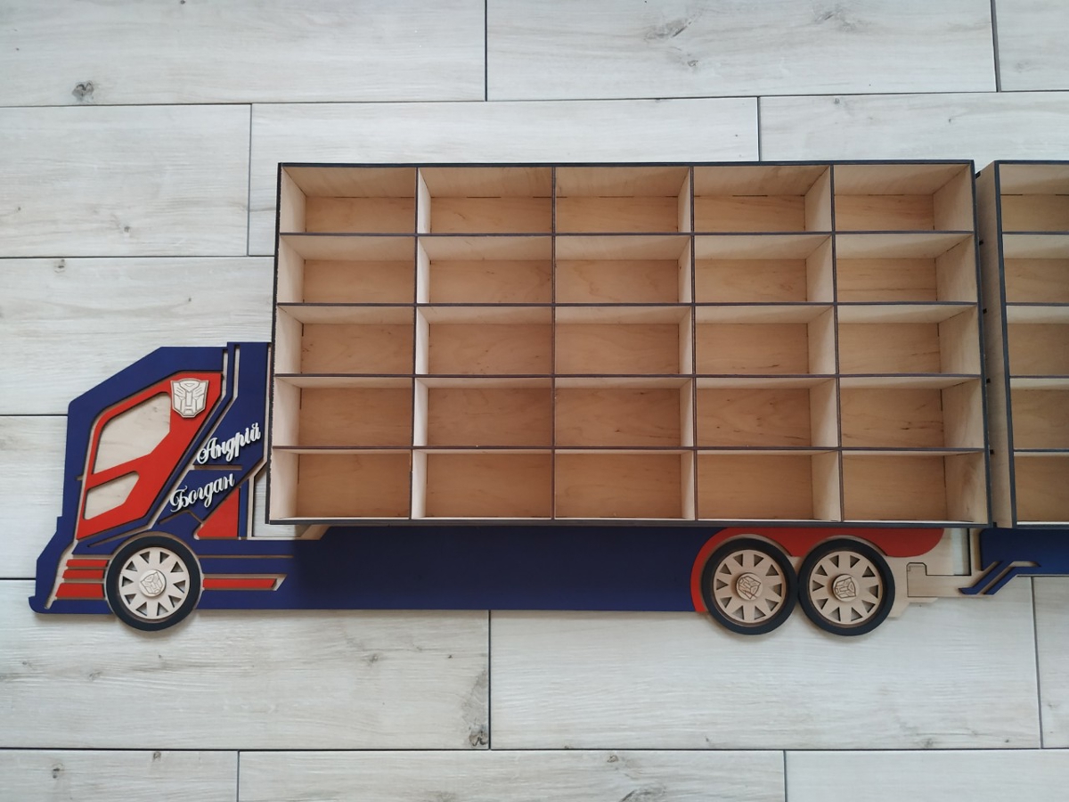 طرح قفسه کامیون مناسب برای استفاده در دستگاه های cnc چوب و cnc لیزر - laser cut shelf truck cdr file