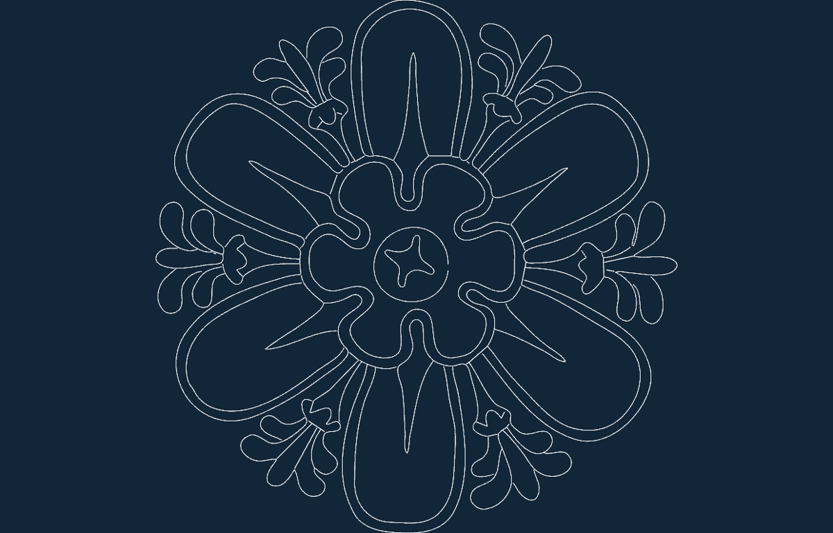 طرح گل مناسب برای استفاده در دستگاه های cnc چوب و cnc لیزر - flowery dxf file