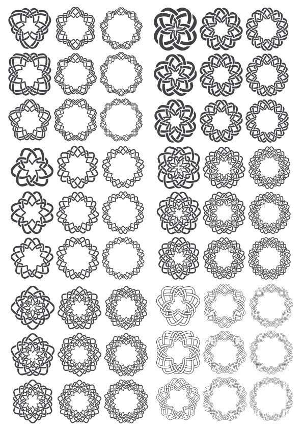طرح تزئینات گرد تزئینی مناسب برای استفاده در دستگاه های cnc چوب و cnc لیزر - ornamental round decors cdr file