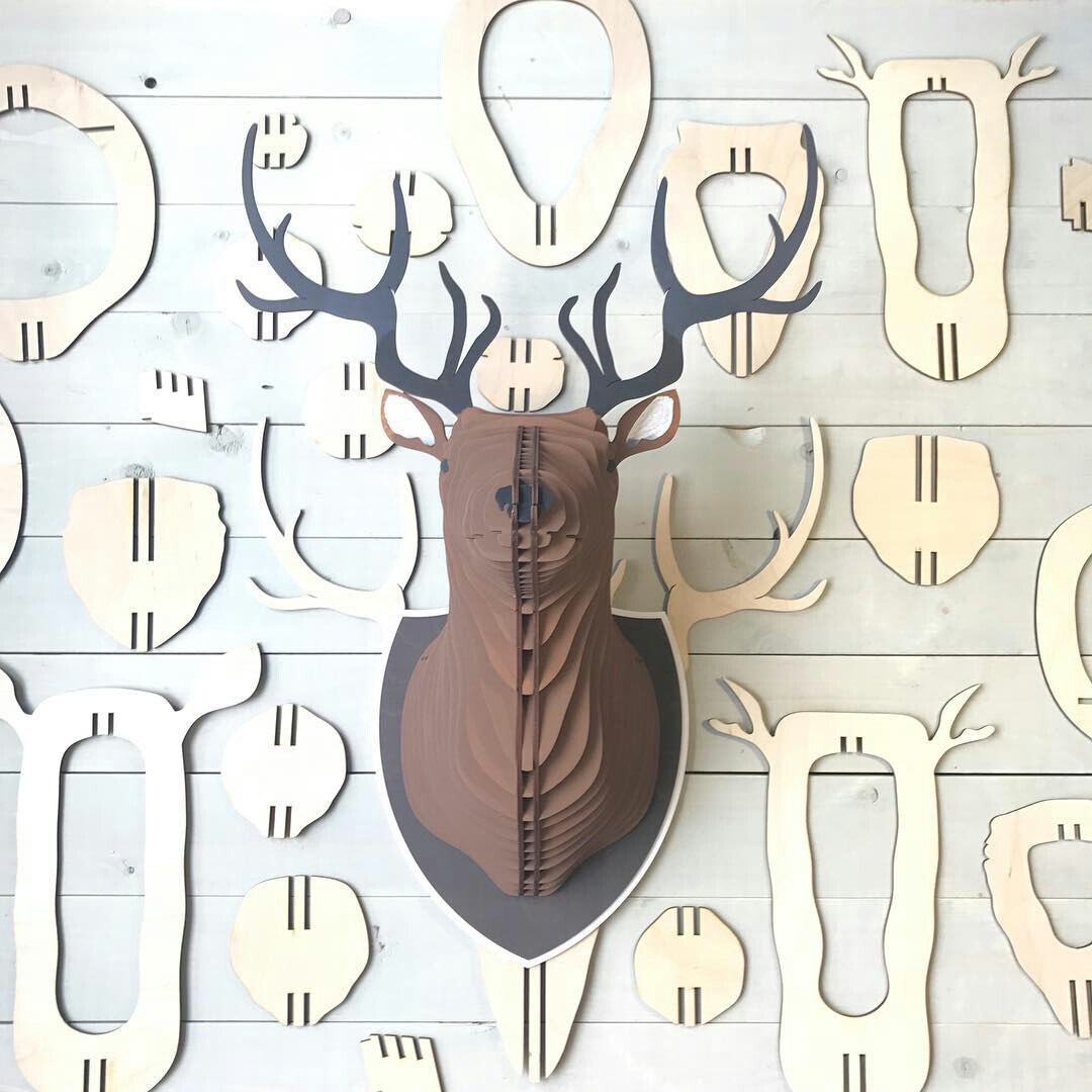 طرح سر گوزن تزئینی دیواری مناسب برای استفاده در دستگاه های cnc چوب و cnc لیزر - laser cut wall head of decorative deer cdr file