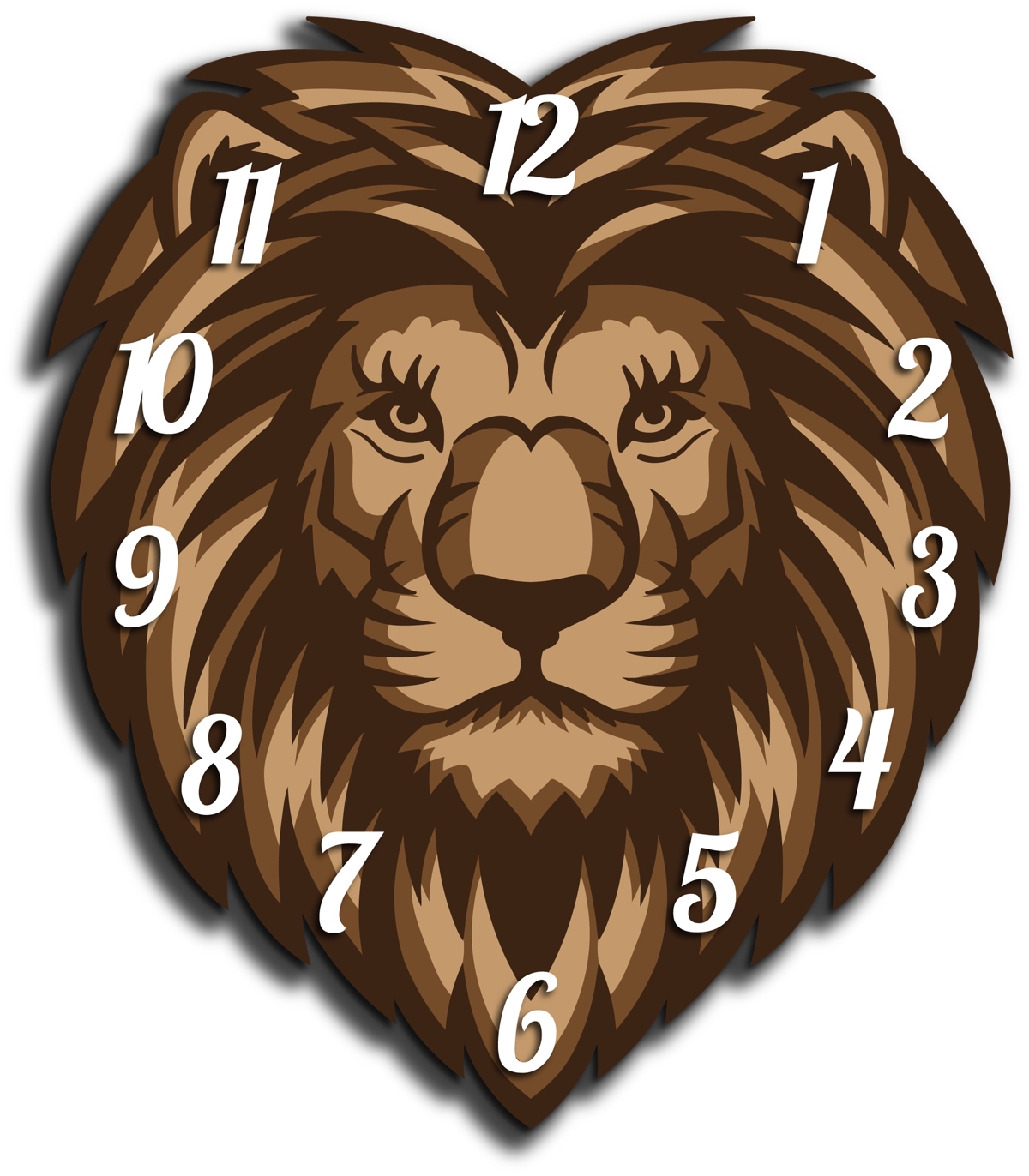 طرح ساعت دیواری طرح سر شیر مناسب برای استفاده در دستگاه های cnc چوب و cnc لیزر - laser cut lion head wall clock template cdr file