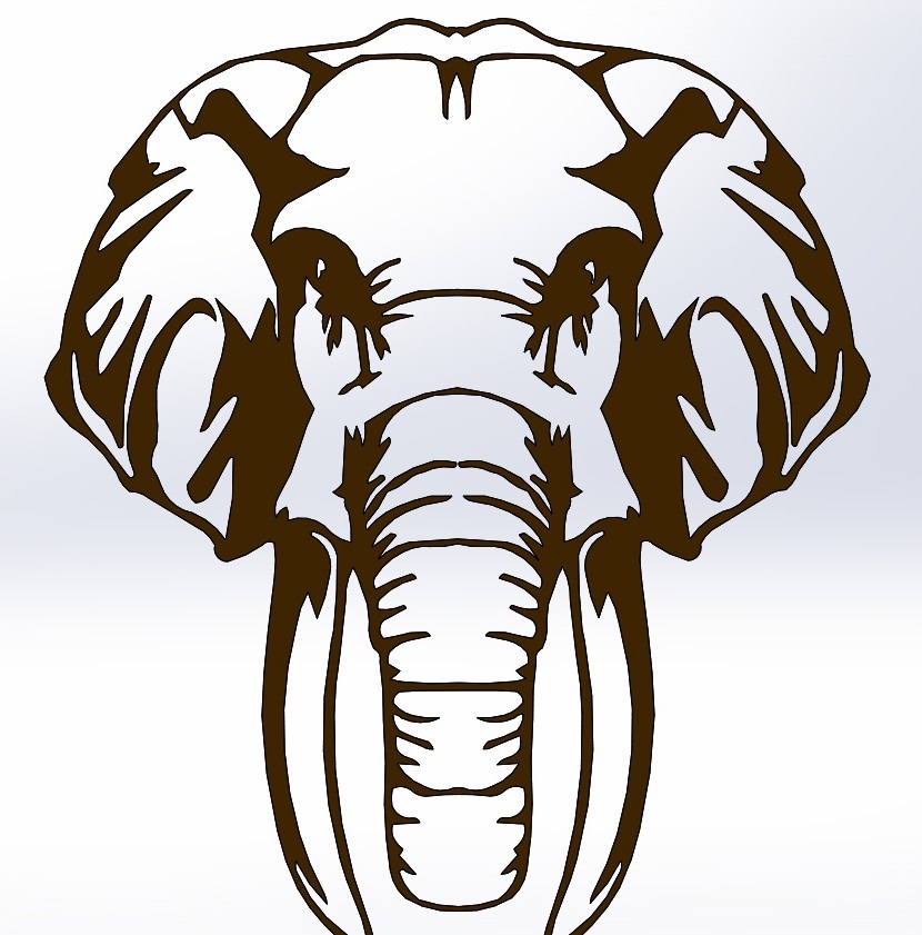 طرح و حکاکی طرح فیل دکوری مناسب برای استفاده در دستگاه های cnc چوب و cnc لیزر - laser cut engrave decor elephant dxf file