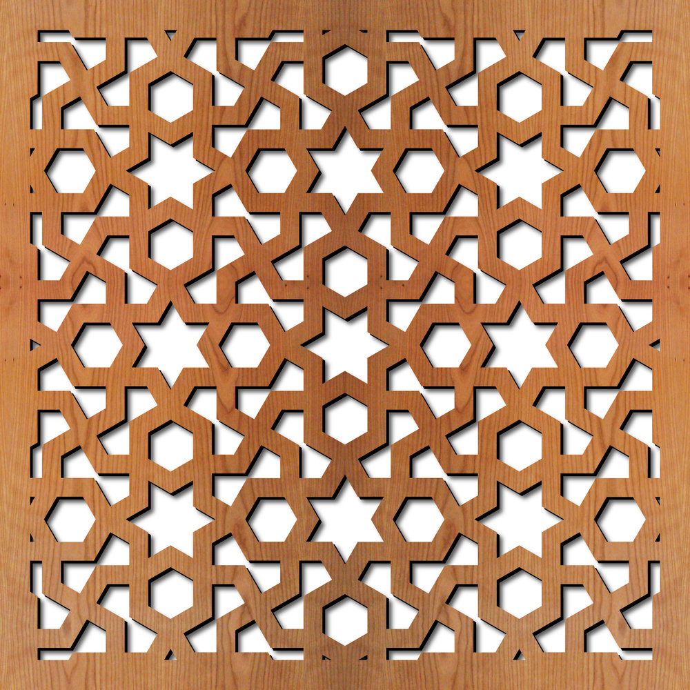 طرح هندسی عربی مناسب برای استفاده در دستگاه های cnc چوب و cnc لیزر - arabic geometric laser cut pattern dxf file