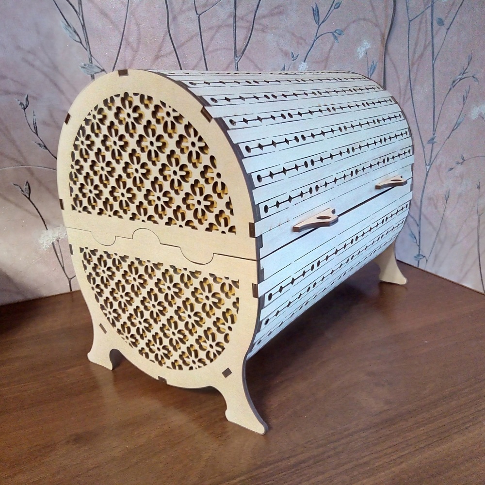 طرح سبد نان چوبی تزئینی، dwg مناسب برای استفاده در دستگاه های cnc چوب و cnc لیزر - laser cut wooden decorative bread basket dwg file