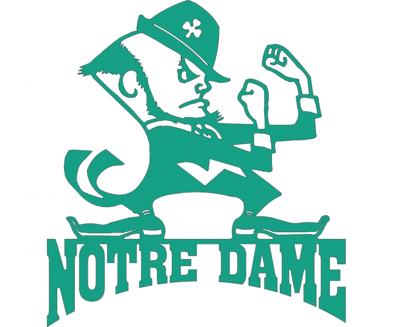 طرح کلیسای نوتردام مبارزه با ایرلند مناسب برای استفاده در دستگاه های cnc چوب و cnc لیزر - notre dame fighting irish dxf file