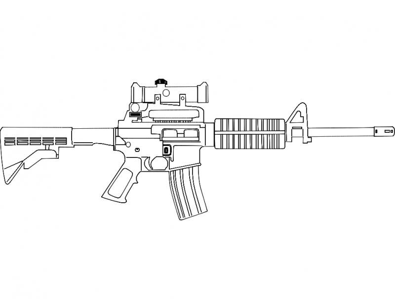 طرح اسلحه ar 15 مناسب برای استفاده در دستگاه های cnc چوب و cnc لیزر - ar 15 gun dxf file