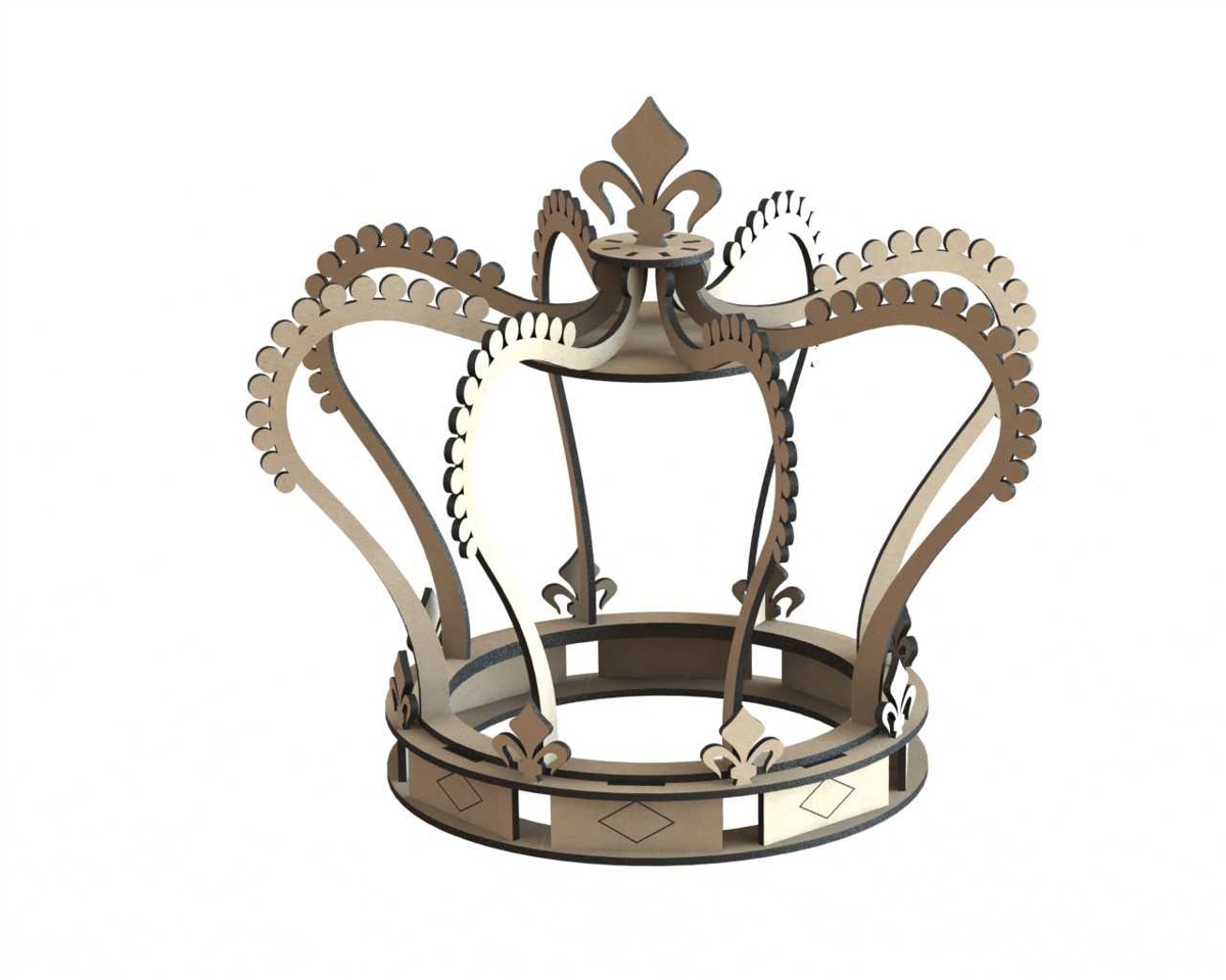 طرح تاج سلطنتی مناسب برای استفاده در دستگاه های cnc چوب و cnc لیزر - laser cut royal crown cdr file