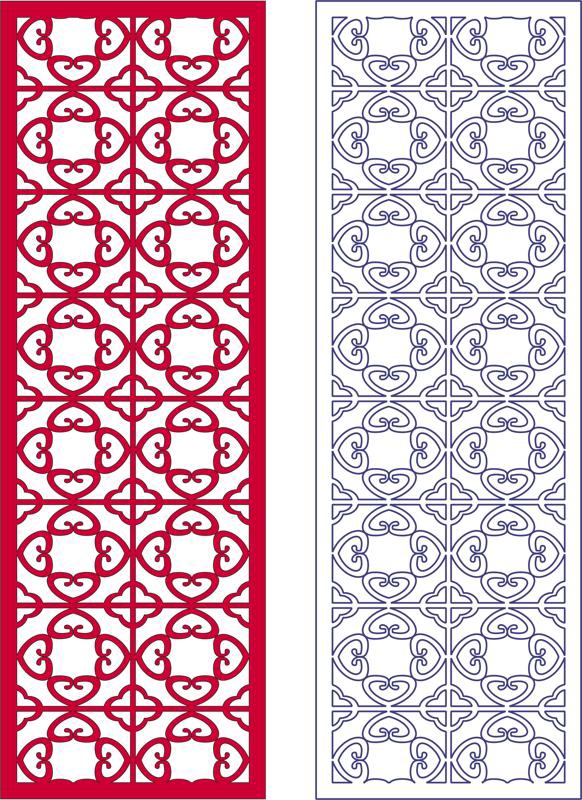 طرح الگوی وکتور دو بعدی پنل مناسب برای استفاده در دستگاه های cnc چوب و cnc لیزر - 2d vector panel pattern dxf file